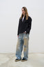 Hand-finished- Dirty Mosaic Denim